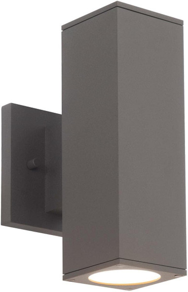 WAC Lighting Cubix LED Double Up and Down Indoor or Outdoor Wall Light 3000K in Bronze