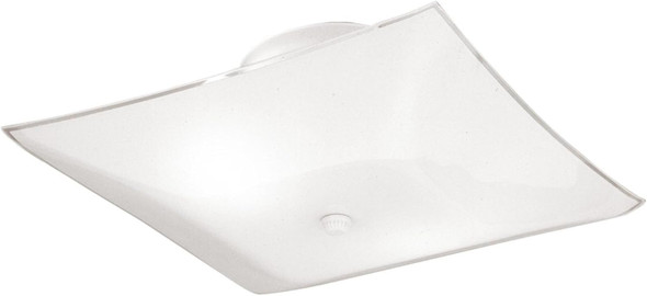 Westinghouse 6620000 Two-Light Semi-Flush-Mount Interior Ceiling Fixture with Pull Chain White Finish with White Glass