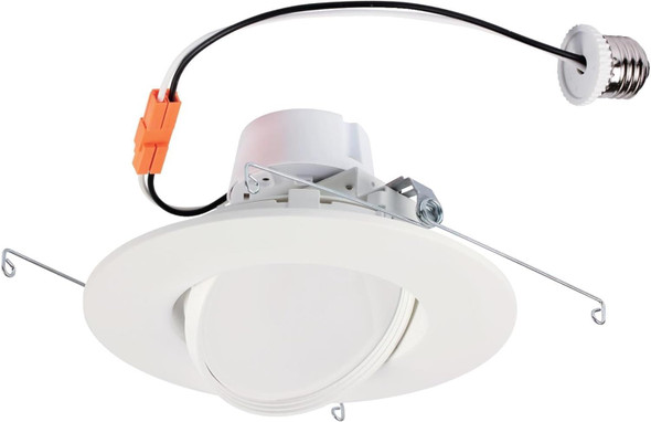 Westinghouse Lighting 5107100 12 Watt (80 Watt Equivalent) 6-Inch Slim Recessed LED Downlight Dimmable Warm White Light  White Trim