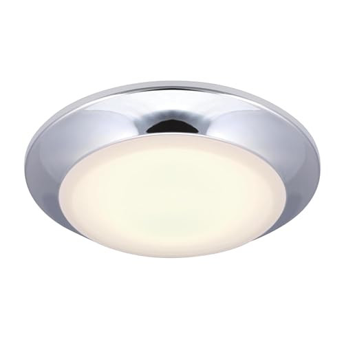 Westinghouse Lighting 6134300 Makira Traditional One-Light 7.5 Inch 16 Watt Dimmable LED Indoor/Outdoor Fixture with Color Temperature Selection Chrome Finish Frosted Acrylic Shade