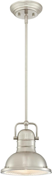 Westinghouse Lighting 6334600 Boswell One-Light LED Indoor Mini Pendant Brushed Nickel Finish Frosted Prismatic Acrylic