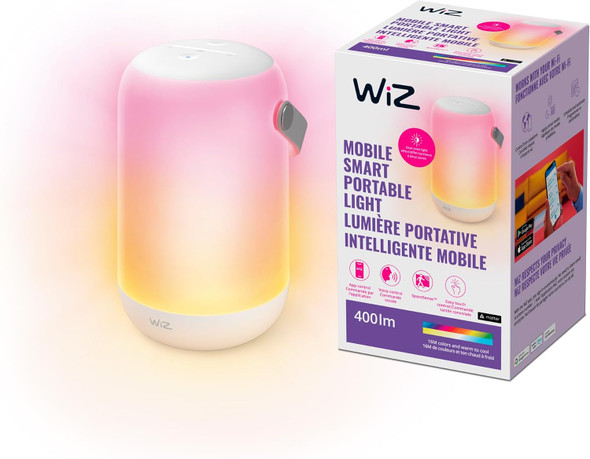 WiZ Connected Squire Smart Table Lamp LED Color Changing Lights Portable Table Light Connects to Wi-Fi Control w/Voice or App Works with Google Alexa & Siri Shortcut