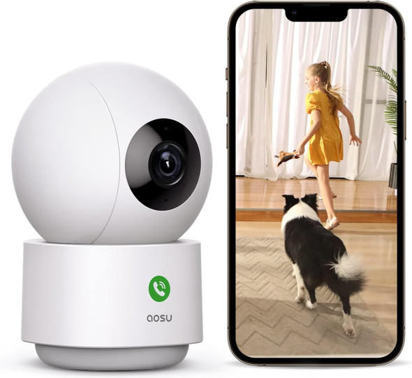 2K Security Camera Indoor, Baby Monitor Pet Camera 360-Degree for Home Security,Camera with 5/2.4 GHz Wi-Fi Router, One-Touch Call, Smart Motion Tracking, IR Night Vision, Compatible with Alexa 2K Security Camera Indoor, Baby Monitor Pet Camera 360-Degree for Home Security,Camera with 5/2.4 GHz Wi-Fi Router, One-Touch Call, Smart Motion Tracking, IR Night Vision, Compatible with Alexa