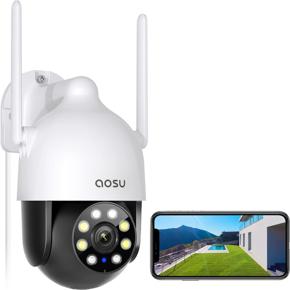 2K Security Cameras Outdoor/Home, 360°Pan-Tilt View Timed Cruise 2.4G WiFi Security Camera with Motion Tracking, Spotlight & Siren, 2-Way Audio, Full Color Night Vision, Waterproof 2K Security Cameras Outdoor/Home, 360°Pan-Tilt View Timed Cruise 2.4G WiFi Security Camera with Motion Tracking, Spotlight & Siren, 2-Way Audio, Full Color Night Vision, Waterproof