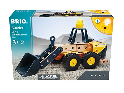 BRIO Builder - 34598 Volvo Wheel Loader  Educational Construction Toy for Kids Age 3 Years Up