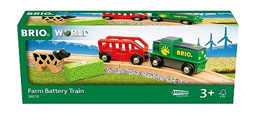 BRIO World, Battery Operated Farm Train 36018, Battery Operated Toy Train for Children from 3 Years Old