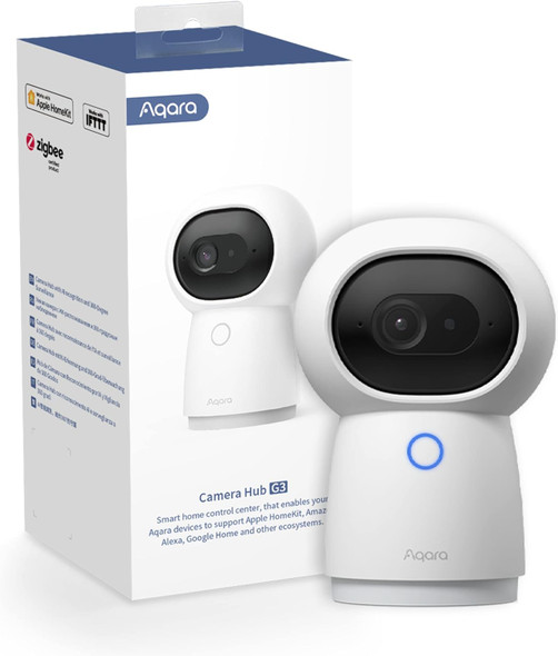 Aqara 2K Security Indoor Camera Hub G3, AI Facial and Gesture Recognition, Infrared Remote Control, 360° Viewing Angle via Pan and Tilt, Works with Alexa, HomeKit Secure Video, Google Assistant, IFTTT Aqara 2K Security Indoor Camera Hub G3, AI Facial and Gesture Recognition, Infrared Remote Control, 360° Viewing Angle via Pan and Tilt, Works with Alexa, HomeKit Secure Video, Google Assistant, IFTTT