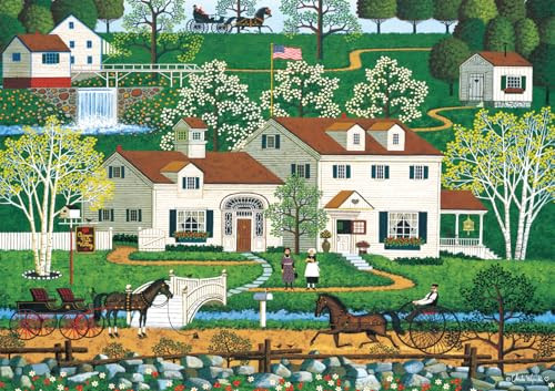Buffalo Games “ Gingernut Valley - Charles Wysocki - 300 Oversized Piece Jigsaw Puzzle ‹ Large, Oversized Shapes - Great for Adults, Seniors, Family, Kids, Easy to Grip