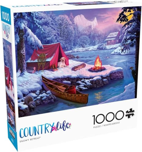 Buffalo Games “ Snowy Retreat - 1000 Piece Christmas Jigsaw Puzzle - Festive Holiday Puzzles for Adults “ Precision-Cut Pieces, Winter Artwork, and Hours of Relaxing Fun