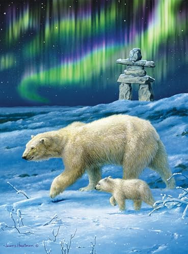Buffalo Games - Northern Lights Bears - Hautman Brothers - 1000 Piece Winter Jigsaw Puzzle Seasonal Puzzles for Adults “ Precision-Cut Pieces, Holiday Artwork, and Hours of Relaxing Fun