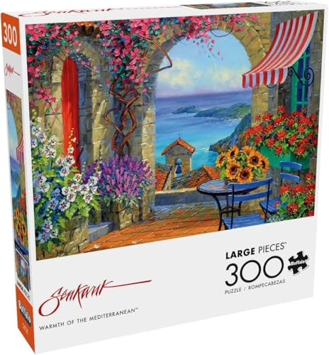 Buffalo Games - Mikki Senkarik - Warmth of The Mediterranean - 300 Piece Jigsaw Puzzle for Adults -Challenging Puzzle Perfect for Game Nights - Finished Size is 21.25 x 15.00
