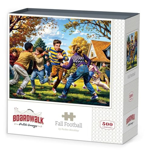 D·O·W·D·L·E Boardwalk Puzzles Fall Football, 500 Piece Jigsaw Puzzle for Adults, Made in USA