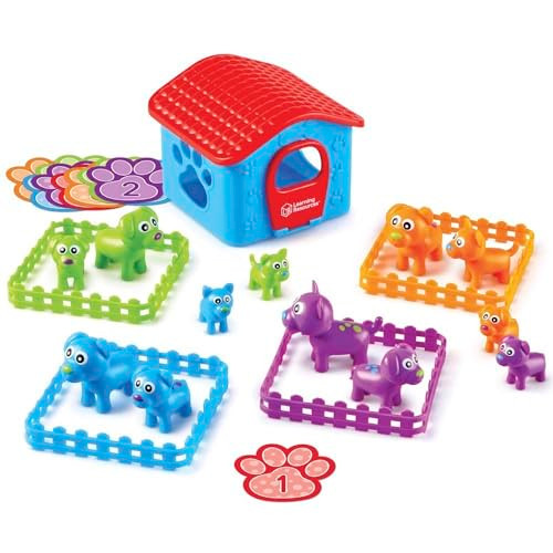 Learning Resources Sort-'Em-Up Pups - 28 Pieces, Ages 3+, Color Sorting and Matching for Toddlers, Fine Motor Skills, s for Boys and Girls