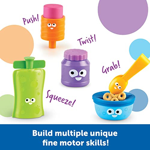 Learning Resources Helping Hands Snack Friends - 7 Pieces, Fine Motor Skills toys for Boys and Girls Ages 3+, Toddler Activities