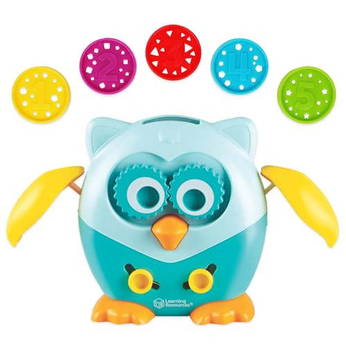 Learning Resources Hoot The Fine Motor Owl - 6 Pieces, Ages 18+ Months, Toddler Toys, Fine Motor and Sensory for Kids