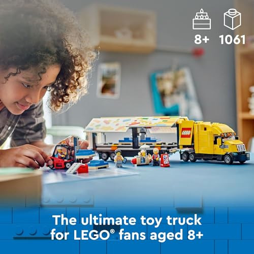 LEGO City Yellow Delivery Truck Toy - Semi Truck Building Toy for Boys & Girls, Ages 8+ Years -  for Birthdays - Pretend Play W/ 3 Minifigures - 60440