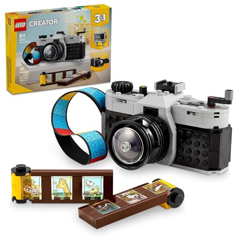 LEGO Creator 3 in 1 Retro Camera Toy, Transforms to Retro Video Camera or to TV Set, Photography  for Boys and Girls Ages 8 Years Old and Up Who Enjoy Creative Play, 31147
