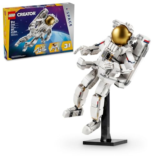 LEGO Creator 3 in 1 Space Astronaut Toy, Building Set Transforms from Astronaut Figure to Dog to Viper Jet, Space-Themed  Idea for Boys and Girls Ages 9 Years Old and Up, 31152