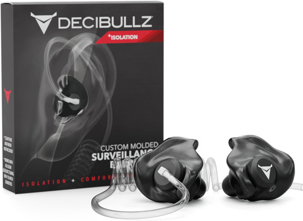 Decibullz Custom Molded Security Radio Surveillance Earpiece Set, Thermo-Fit Designed for Clear Acoustic Tube Radios, Isolation Decibullz Custom Molded Security Radio Surveillance Earpiece Set, Thermo-Fit Designed for Clear Acoustic Tube Radios, Isolation