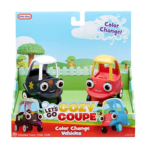 Little Tikes Let™s Go Cozy Coupe„¢ 2pk Mini Color Change Vehicles for Tabletop or Floor Push Play Car Fun and Color Change for Toddlers, Boys, Girls 3+ Years, Red