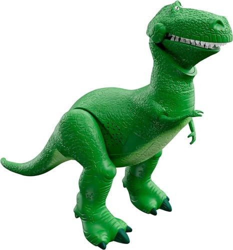 Mattel Disney and Pixar Toy Story Talking Dinosaur Action Figure with Movng Arms, Roarin™ Laughs Rex Dino Toy, 10.8-inch T Rex with 40+ Sounds & Phrases