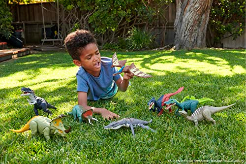 Mattel Jurassic World Dominion Roar Strikers Dinosaur Action Figure with Roaring Sound & Attack Action, Sinoceratops Dino Toy Includes Downloadable App & AR