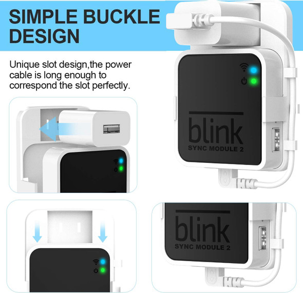 Lingtoolator Mount for Blink Sync Module 2, Mount Bracket Holder for Bink Outdoor Indoor Camera Security with No Messy Easy to Move (White) Lingtoolator Mount for Blink Sync Module 2, Mount Bracket Holder for Bink Outdoor Indoor Camera Security with No Messy Easy to Move (White)