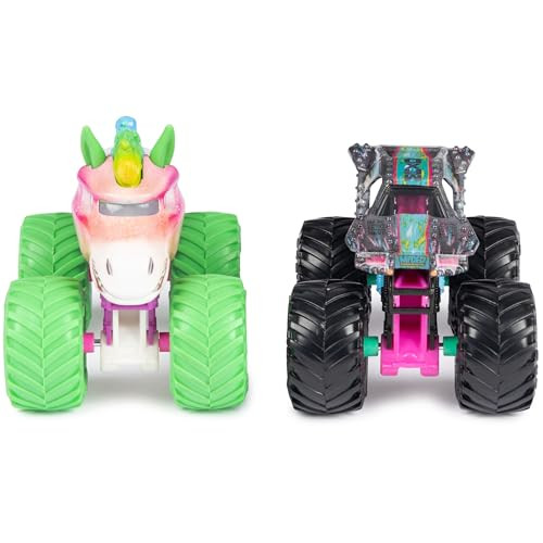 Monster Jam , Official Nitro Neon, Sparkle Smash Vs. Max-D, 1:64 Scale Die-Cast Monster Trucks, Kids Toys for Boys Ages 3 and up