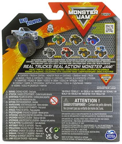 Monster Jam   Spin Master 1:64 Diecast Truck Series 30 Steel Reveal Blue Thunder