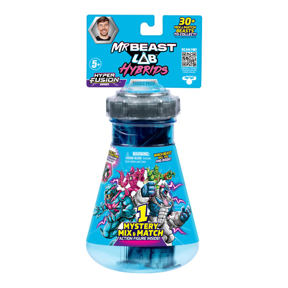 MRBEAST LAB Hybrids Single Pack, Mix & Match Millions of Combinations to Create The Ultimate Beast and Reveal Individual Beast Parts to Create 1 of 10 4" Hybrid Figures, 30+ to Collect