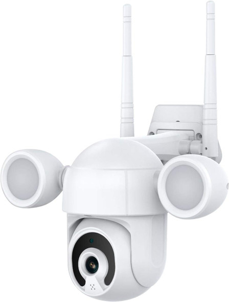 EVERSECU 2K 3Mp Tuya Smart Life Floodlight Outdoor WiFi IP PTZ Security Camera Weatherproof, Motion-Activated Spotlights &Auto-Tracking, Color Night Vision, 2-Way Audio, Work with Alexa & Google Home EVERSECU 2K 3Mp Tuya Smart Life Floodlight Outdoor WiFi IP PTZ Security Camera Weatherproof, Motion-Activated Spotlights &Auto-Tracking, Color Night Vision, 2-Way Audio, Work with Alexa & Google Home