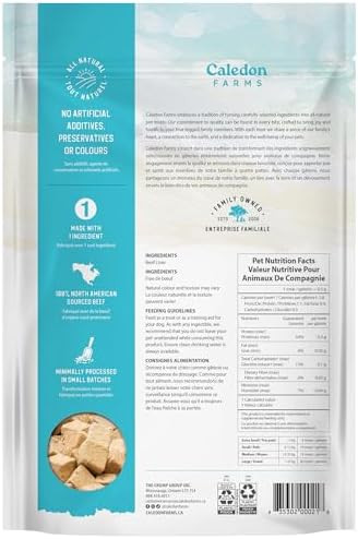 Caledon Farms ze Dried Beef Liver Bites Dog Treats 150 Grams/5.3OZ