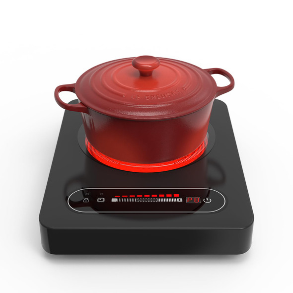 Anhane 1800W Electric Cooktop 11 Inch Portable Single Burner With Timer & Child Lock - 110-120V Compact Countertop Stove For Everyday Cooking In Kitchen Dorm Rv Or Office