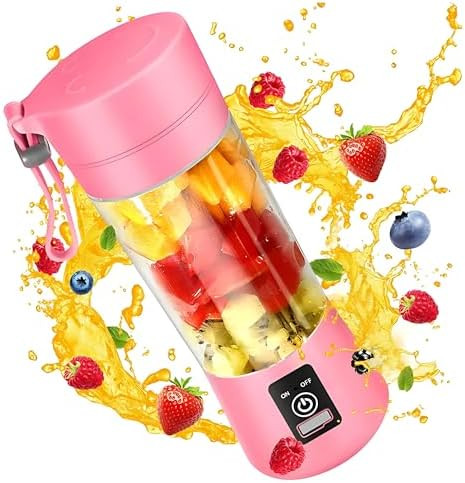 Asthan Compact Travel Size Usb Rechargeable 12 Oz Portable Handheld Blender With Powerful Motor: Perfect For Smoothies Shakes Fruit/Veggie Juicer & Baby Food