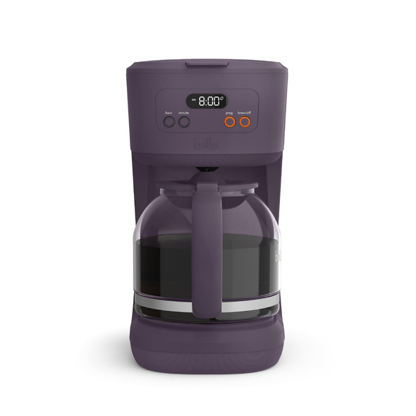 Bella 12 Cup Programmable Coffee Marker Reusable Dishwasher Safe Accessories Easy Lcd Diaply Auto Shutoff 900 Watt Oatmilk
