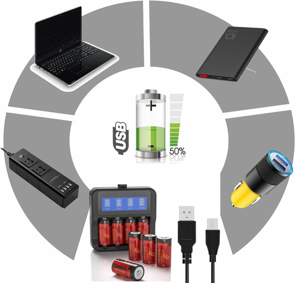 Rechargeable Batteries CR123A Charger, FARSAIL 4-Pack 123A NiMH Rechargeable Batteries for Arlo Camera VMS3130 VMC3030 VMK3200 VMS3330 3430 3530, Alarm System, Flasglight Rechargeable Batteries CR123A Charger, FARSAIL 4-Pack 123A NiMH Rechargeable Batteries for Arlo Camera VMS3130 VMC3030 VMK3200 VMS3330 3430 3530, Alarm System, Flasglight