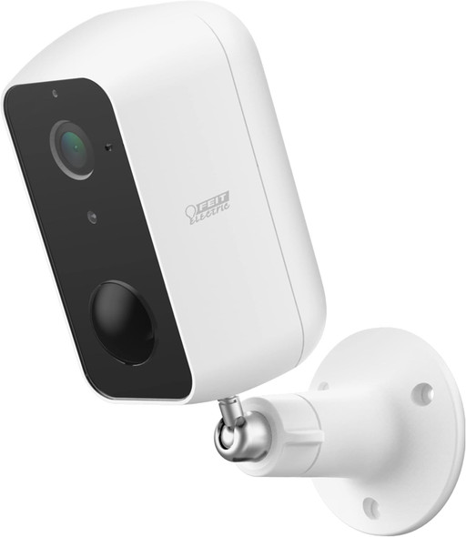 Feit Electric Smart Security Camera, 2.4GHz WiFi Smart Home Camera with Motion Detection, Night Vision, 2-Way Audio, 1080p HD Battery Powered, White, CAM/WM/WiFi/BAT Feit Electric Smart Security Camera, 2.4GHz WiFi Smart Home Camera with Motion Detection, Night Vision, 2-Way Audio, 1080p HD Battery Powered, White, CAM/WM/WiFi/BAT