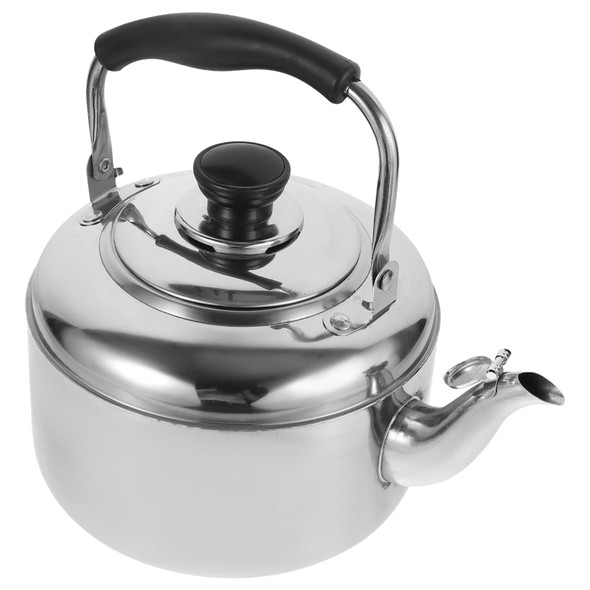 Doitool Stainless Steel Tea Kettle For Stove Top: Metal Teapot Water Kettle Water Tea Pots For Stove Top Camping Stove Gas Stove Water Kettle 2L