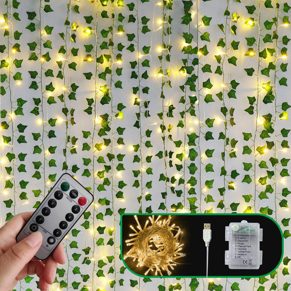 Freyalife Fake Vines For Room Decor(12 Pack 84 Ft)With Ce 80 Led String Lightsartificial Plant Ivy For Aesthetic Home Bedroom Wall Wedding Party Office Patio Indoor Outdoor Garden Dã©Cor