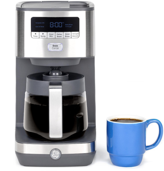 Ge Drip Coffee Maker With Timer 10-Cup Thermal Carafe Coffee Pot Keeps Coffee Warm For 2 Hours Adjustable Brew Strength Wide Shower Head For Maximum Flavor Kitchen Essentials Stainless Steel