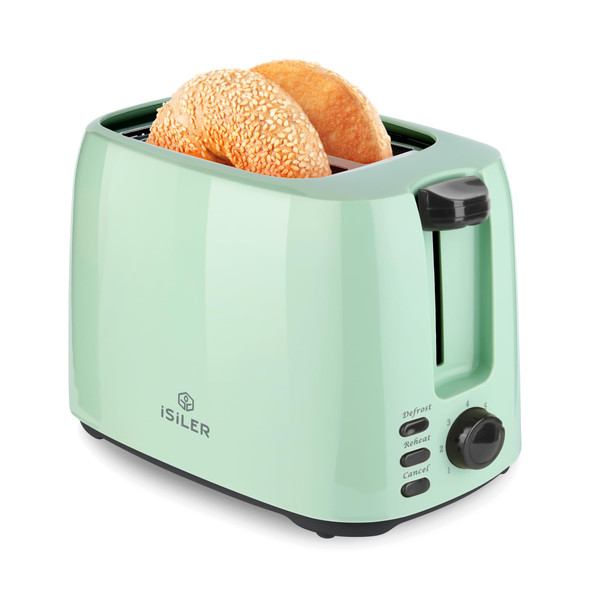 Isiler 2 Slice Toaster 1.3 Inches Wide Slot Bagel Toaster With 7 Shade Settings And Double Side Baking Removable Crumb Tray Defrost Cancel Function Pink