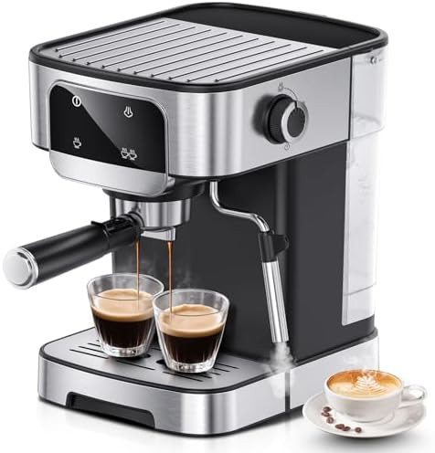 Lertin Espresso Machine 20 Bar Professional Espresso Maker With Power Milk Frother Compact Espresso Coffee Machine With Led Touch Screen For Home Latte Cappuccino 61Oz Removable Water Tank 2026