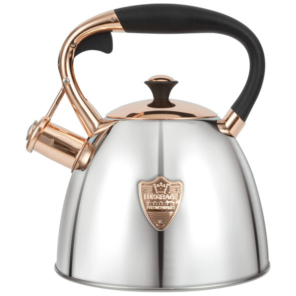 Luxgrace Tea Kettle -2.9 Quart Tea Kettles Stovetop Whistling Teapot Stainless Steel Tea Pots For Stove Top Whistle Tea Pot (Silver-Go)