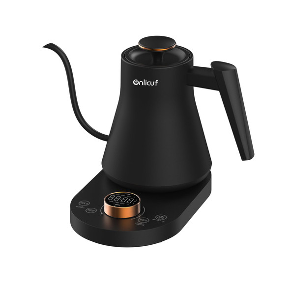 Onlicuf Gooseneck Electric Kettle 0.8L - Matte Black Tea Kettle With Auto Shut Off Boil-Dry Protection & Bpa- Precision Electric Water Kettle For Pour Over Coffee