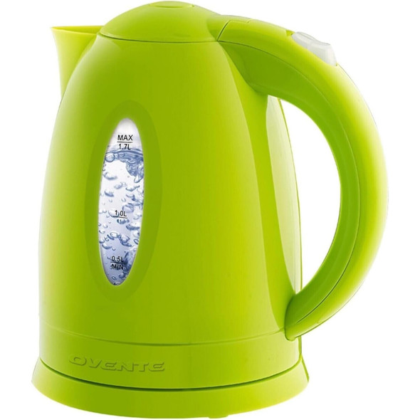 Ovente Electric Kettle 1.7L Fast Boiling Water Heater For Coffee Or Tea Bpa With Water Level Gauge Auto Shut-Off Boil-Dry Protection Indicator Light And Removable Filter White Kp72W