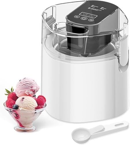 Vilupvie Ice Cream Maker 1.5-Qt Ice Cream Machine And Frozen Yogurt Machine 1.5-Qt Insulated Zer Bowl Lcd Screen And Timer Quick Results Easy To Operate And Clean