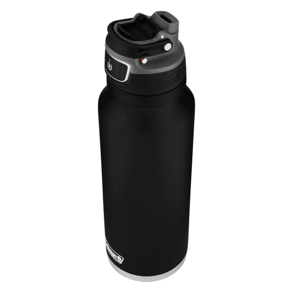Coleman Autoseal FreeFlow Stainless Steel Water Bottle, Black, 40 oz