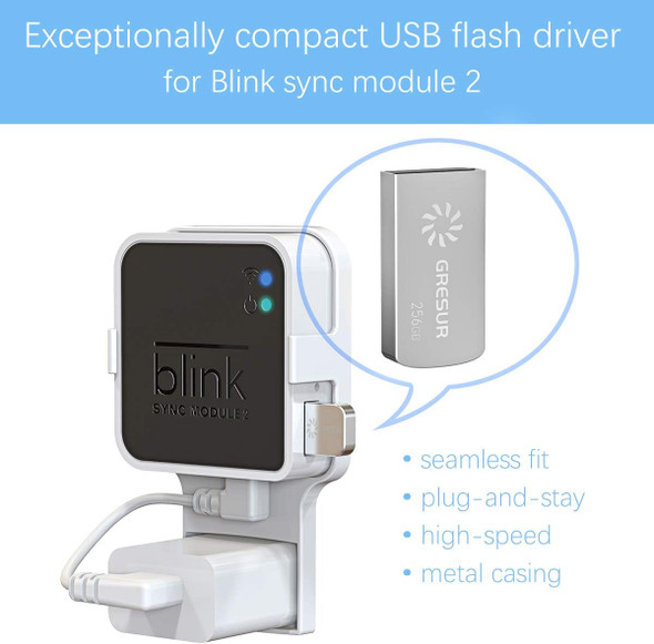 256Gb Usb Flash Drive For Local Video Storage With The Blink Sync Module 2 Mount (Blink Add-On Sync Module 2 Is Not Included)