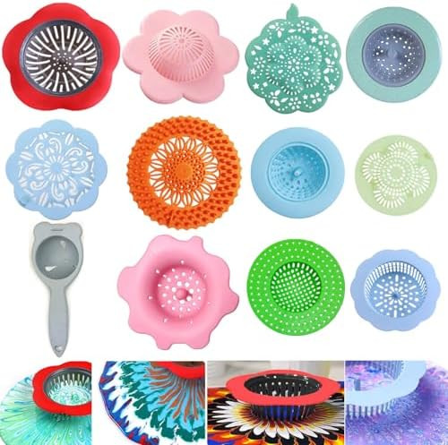 Fasalx Acrylic Pouring Strainers,12 Pcs Acrylic Paint Pouring Strainers Plastic Flower Strainers Silicone Pouring Drain Basket For Diy Pouring Acrylic Paint And Creating Unique Patterns Art Supplies