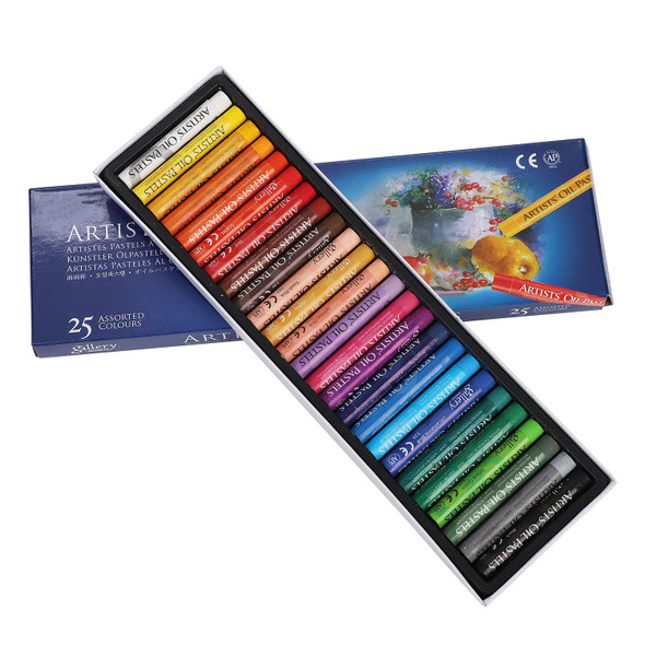 Jimysco Kuptool Oil Pastel Set,Professional Painting Soft Oil Pastels Drawing Graffiti Art Crayons Washable Round Non Toxic Pastel Sticks For Artist,Student,Beginner (25 Colors)
